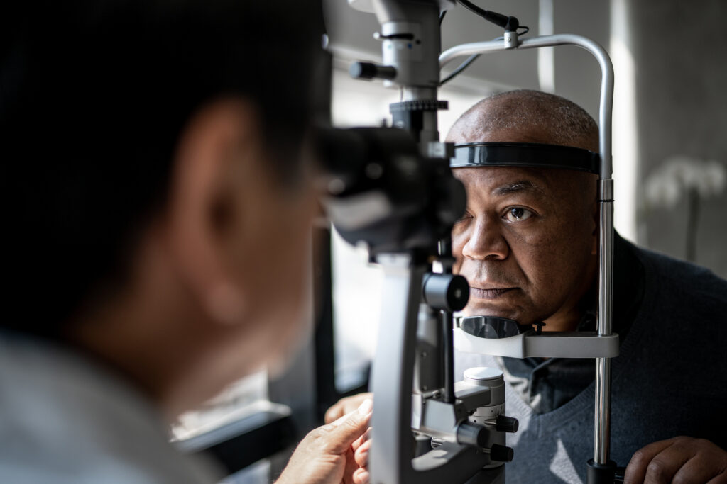 person undergoing an eye exam