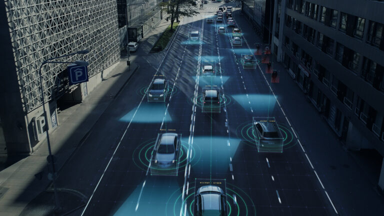 autonomous vehicles on road