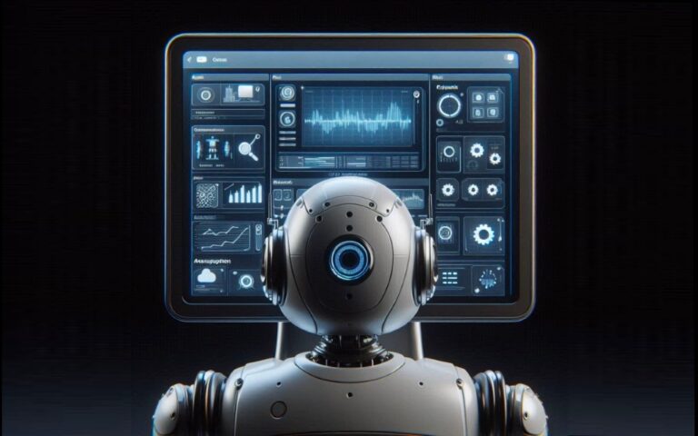 robot looking at user interface