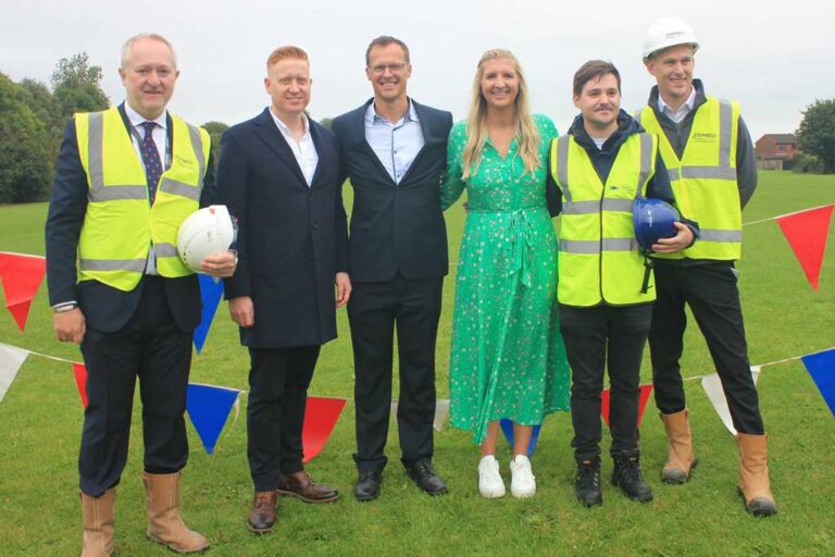 1729578180 stychbrook leisure centre groundbreaking including adrian barnes regional director far left and chris kirby contracts manager far right from stepnell image 2