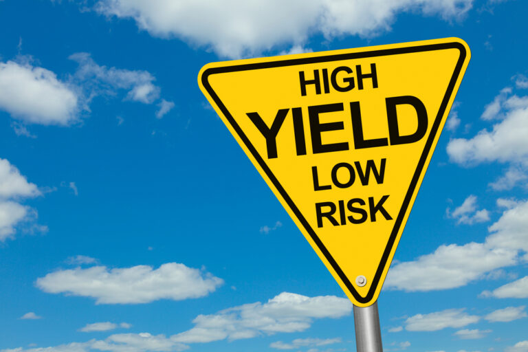 24 07 03 a triangular yellow sign that says high yield low risk on it mf dload gettyimages 188027740 1200x800 5b2df79