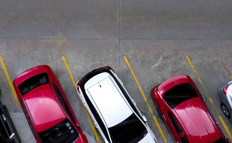 parked cars in parking lot