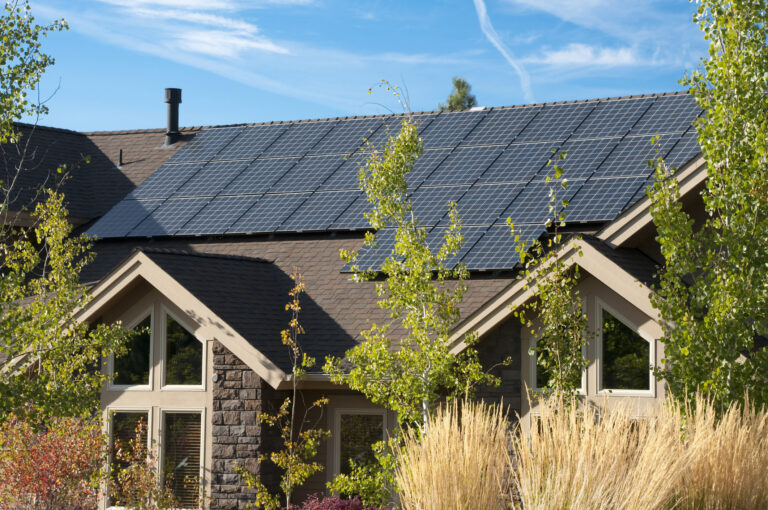 solar panels on a home