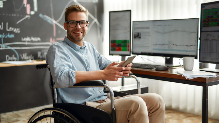 stock trader in the office