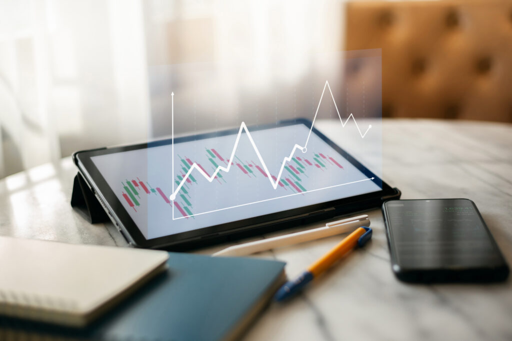 chart up and down dividends