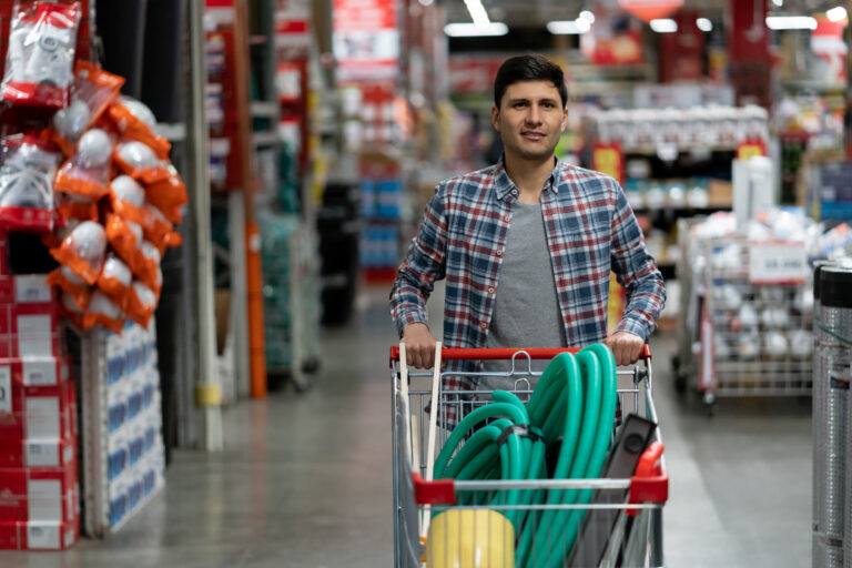 man shopping for home improvement products