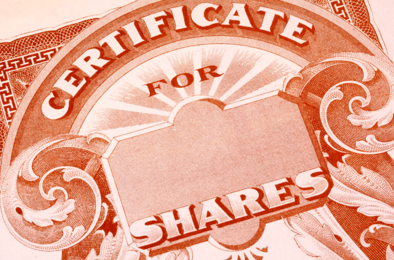 stock certificate split public company shares invest getty