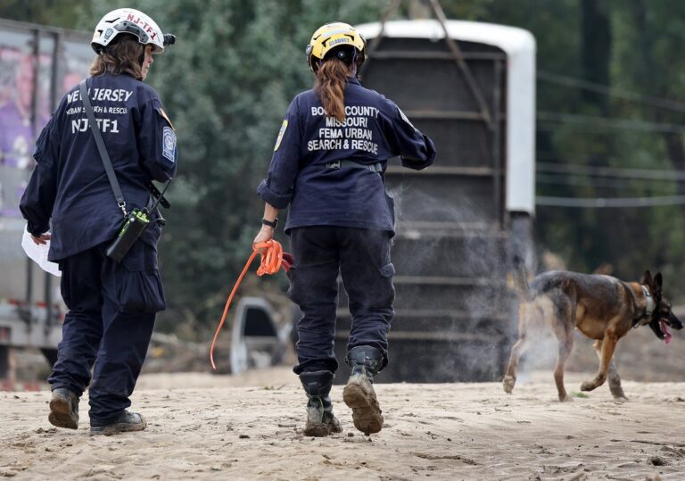 FEMA Urban Search and Rescue Task Force with dog