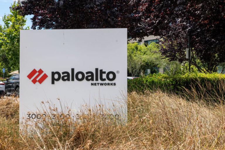 palto alto networks logo on sign panw