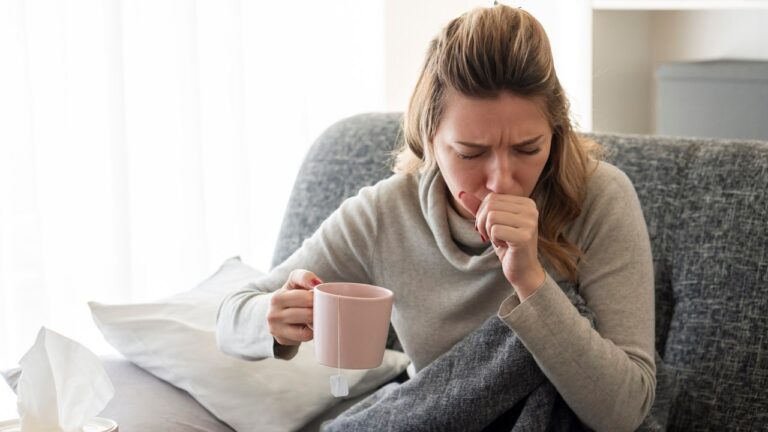 woman coughing