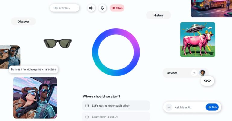 Meta AI App Header