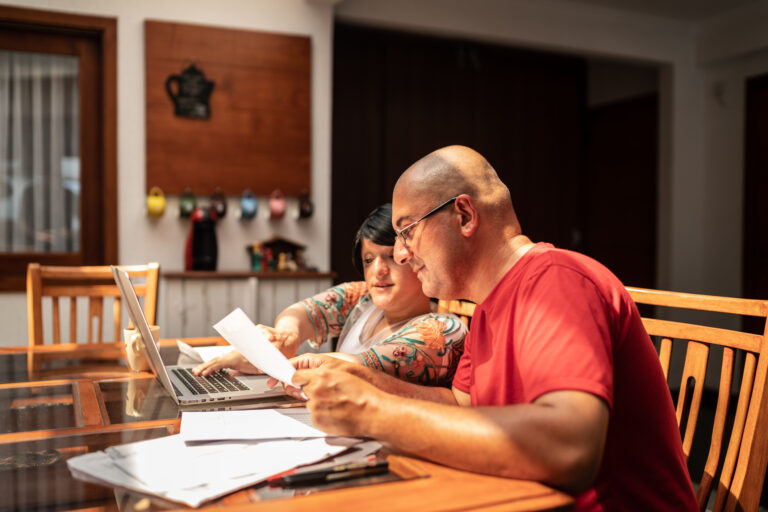 reviewing financial paperwork