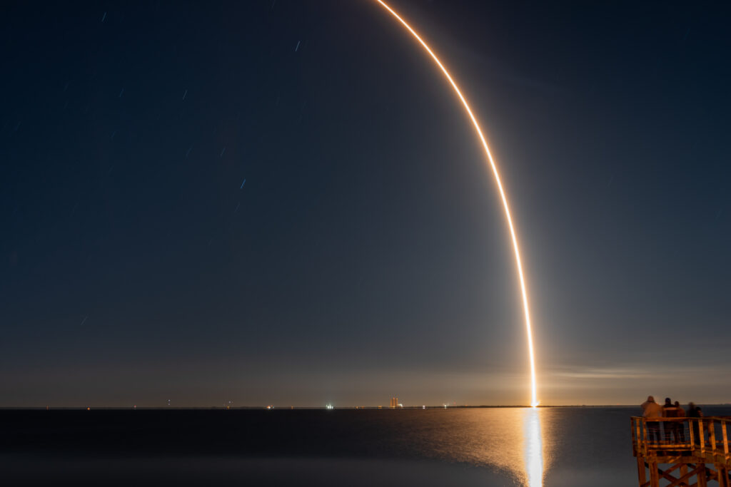 rocket arc in the sky