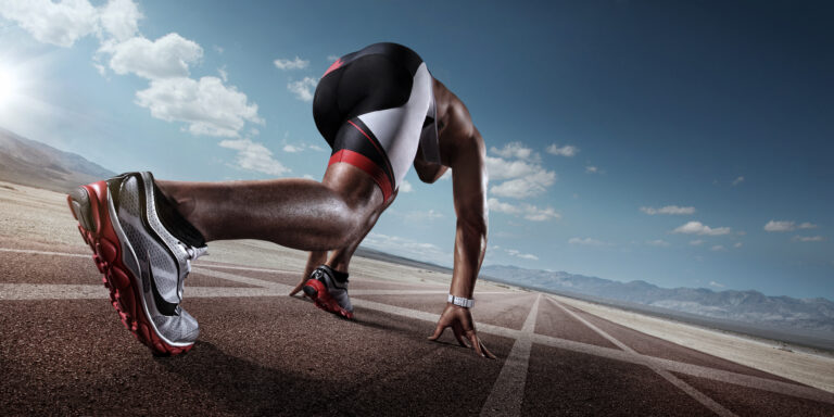 runner about to begin a race