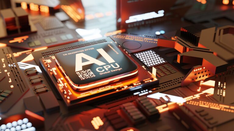 a circuit board with ai cpu branded on the processor