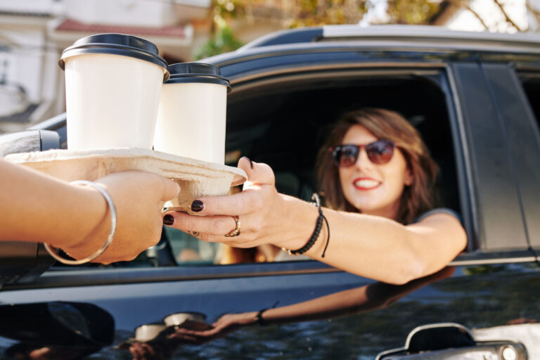 getting coffee drive thru starbucks