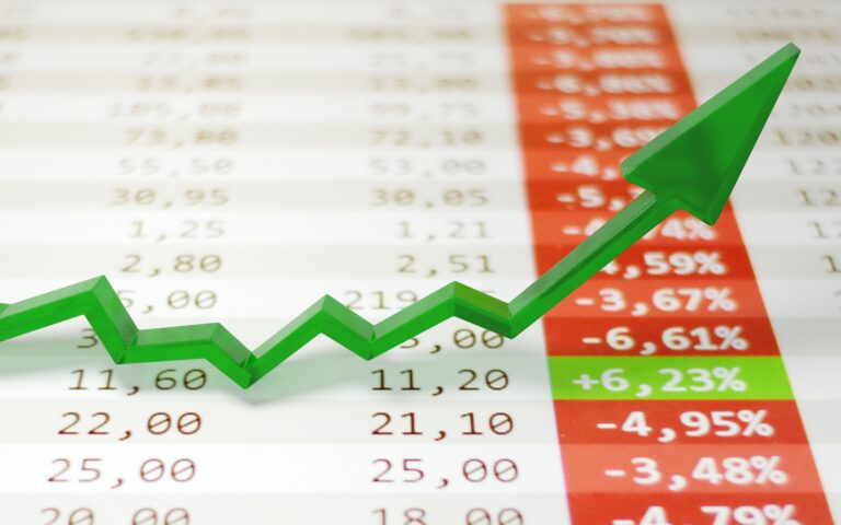 stock chart showing increase